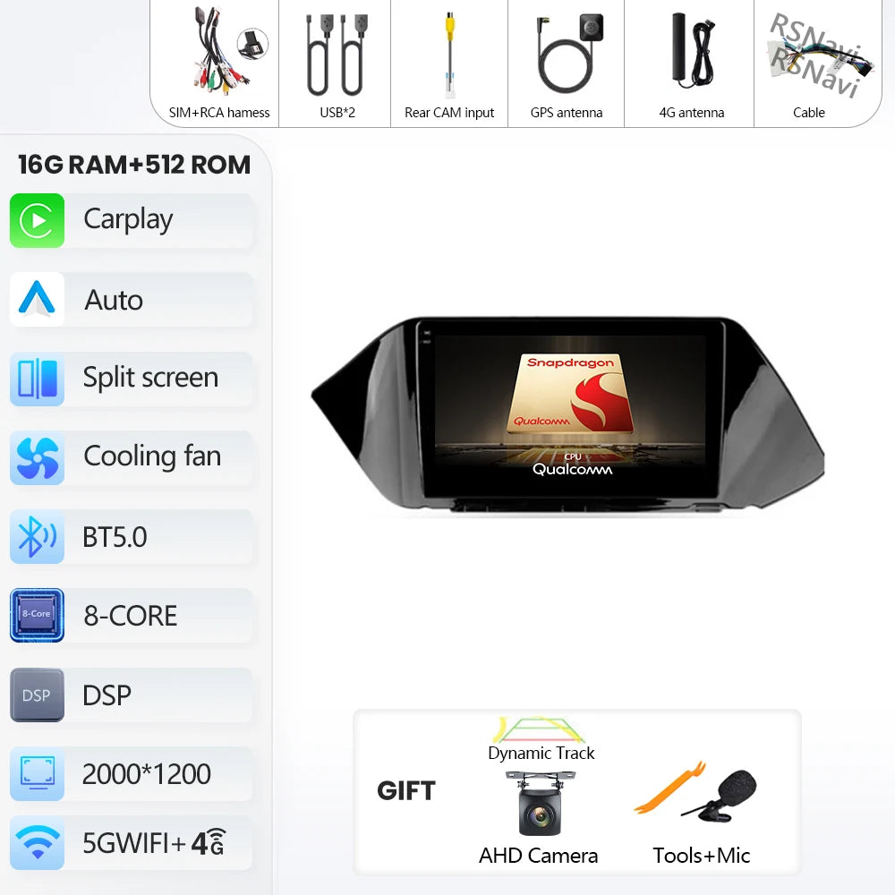 Android 16 Car Radio Multimedia Player For Hyundai Sonata DN8 2019 2020 Carplay Auto WIFI+4G BT Autoradio Stereo DSP Snapdragon
