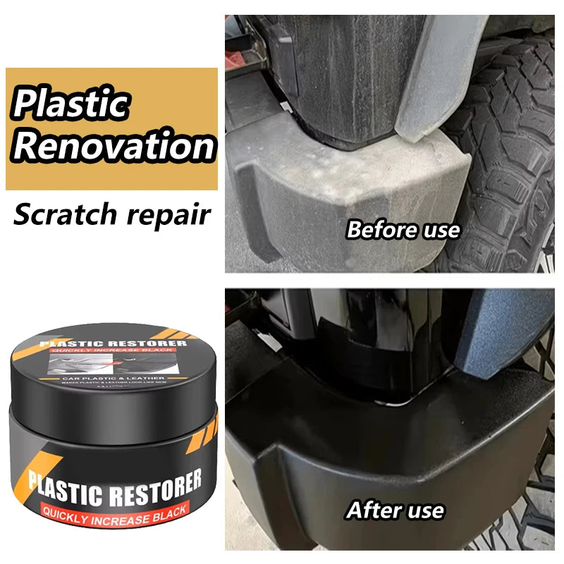 Car Plastic Restorer Crystal Clear Auto Interior Leather & Panel Renewal Wax Coating Agent Back To Black Gloss Car Wax Polish