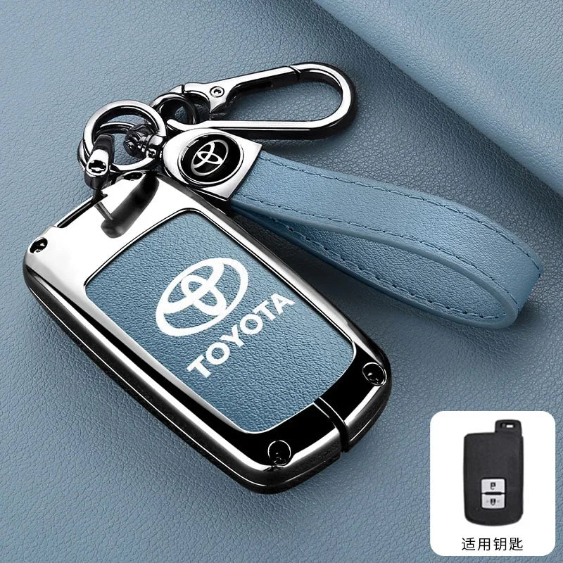 Leather Car Key Case Cover Protective Shell For Toyota Auris Camry RAV4 Avalon Yaris Verso 2012 2013 2014 2015 2016 2017 2018
