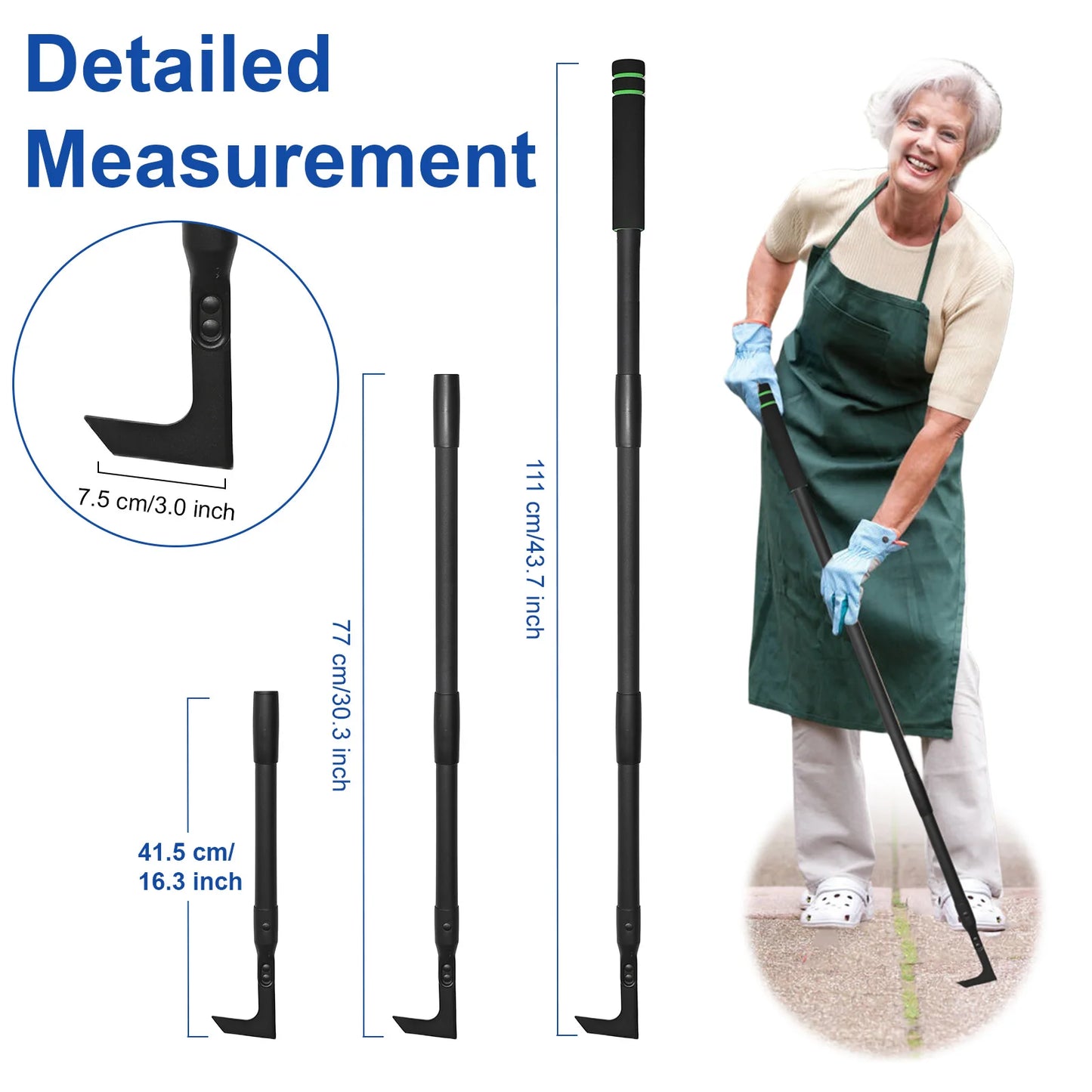 Crack Weeder Tool Long Handle Crack Weeder Crevice Weeding Tool L Shaped Multiple Sharp Blades Efficient Weeding for Narrow Spac