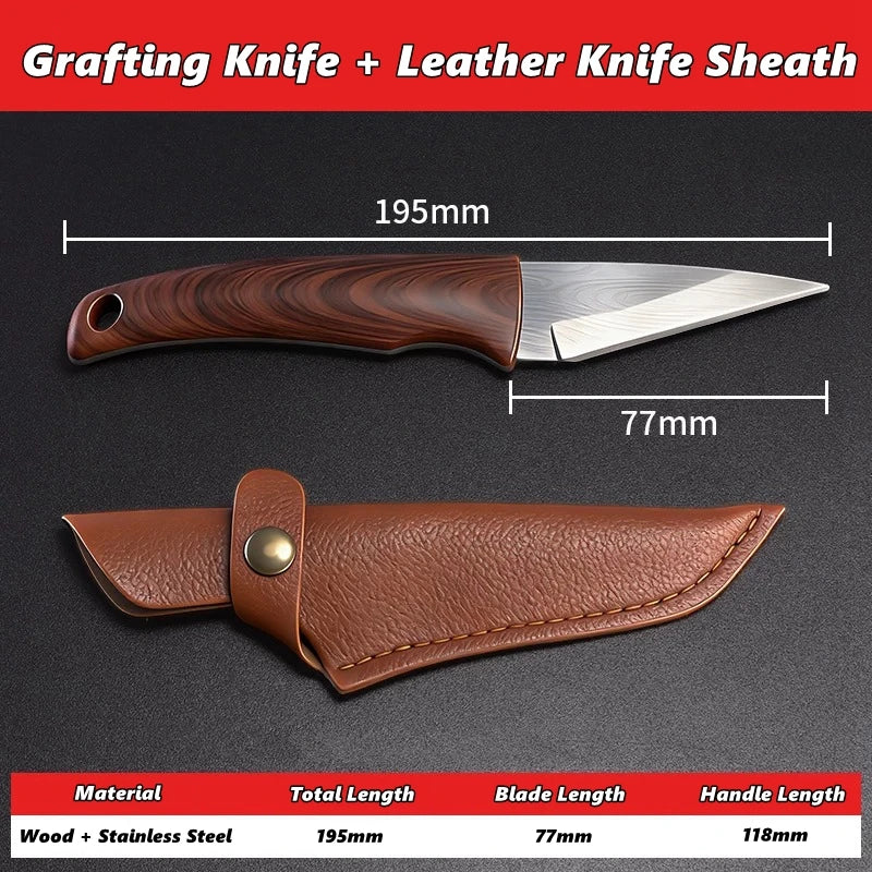 Garden Grafting Knife — Fruit Tree Budding Tool, Wooden Handle