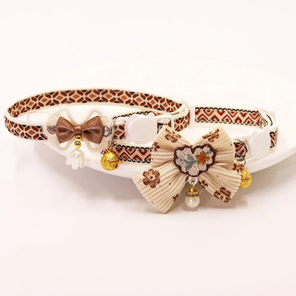cat collars Cute and Versatile Adjustable Durable with Bells Pet Collars Necklaces Positioning Pets Cats Dogs Party Photos Props