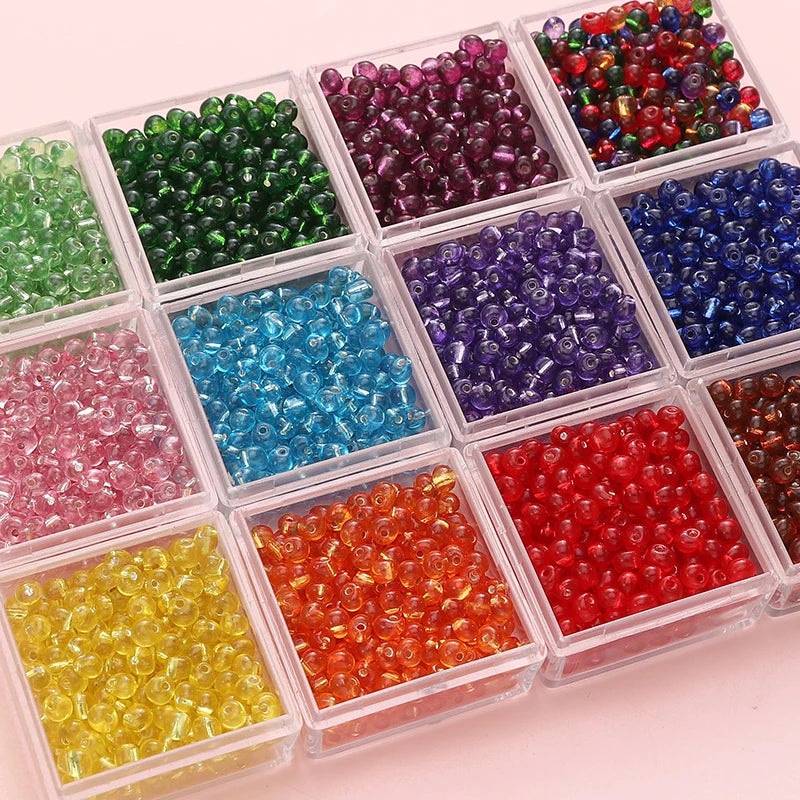 110pcs 4mm Silver Lined Seed Beads Water Drop Shape Czech Glass Beads For DIY Jewelry Making Crafts Charms Bracelets Accessories
