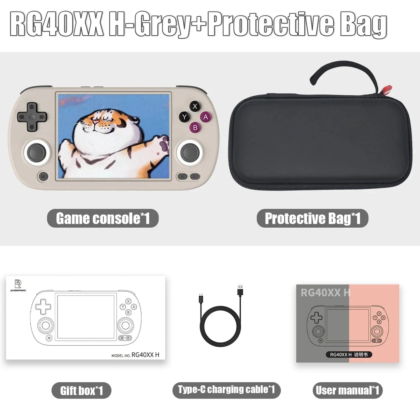ANBERNIC RG40XX H Retro Handheld Game Console RG40XXH Video Player Smartpro 4.0inch IPS screen Linux 5G WIFI 256G 300+ PSP Games
