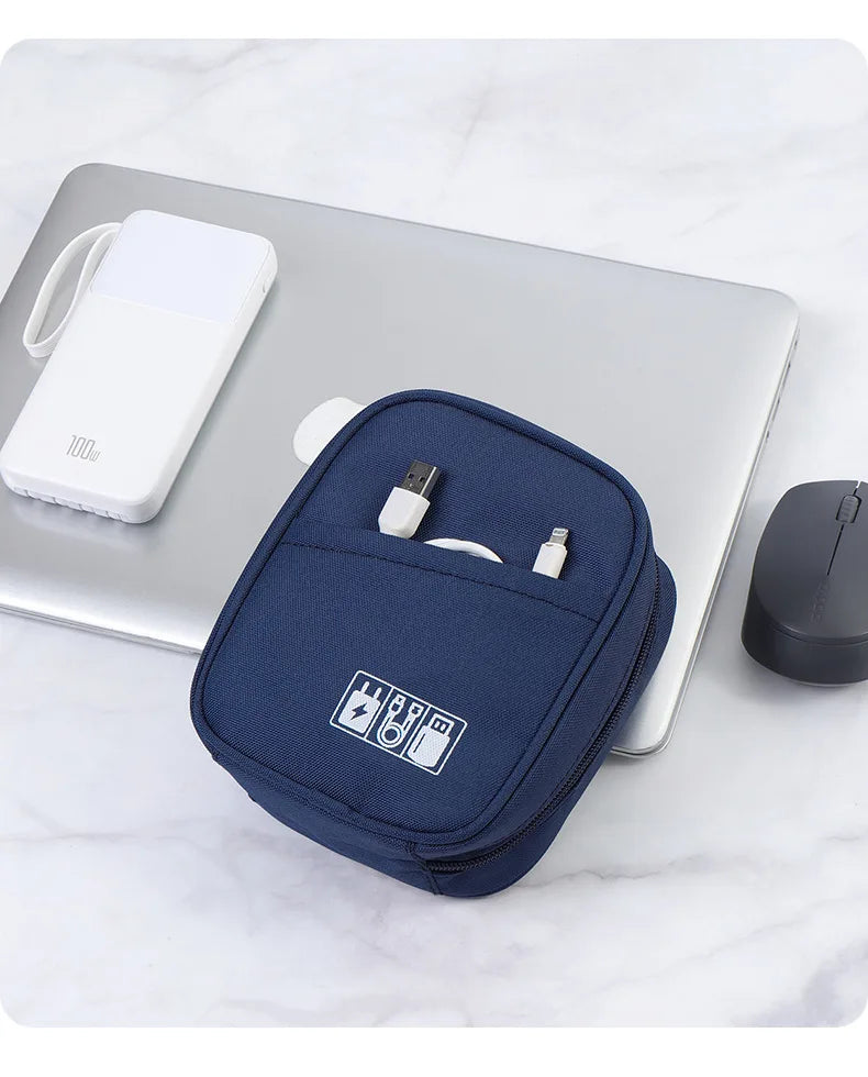 New Portable Data Cable Organizer Bag Water-proof USB Power Bank Earphone Storage Case Travel Digital Accessories Pouch