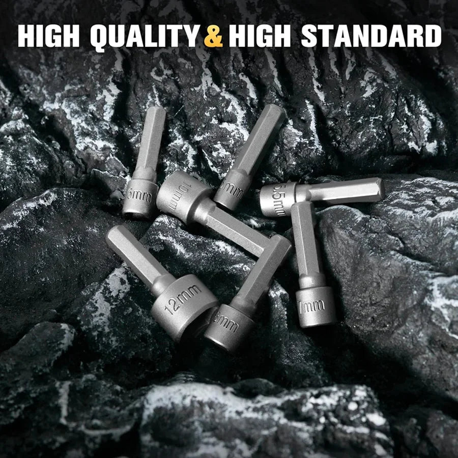 9 Pieces/14 Pieces Strong Socket Hex Wrench Hexagonal Handle Screwdriver Socket Extension Rod Pneumatic Screwdriver Insert
