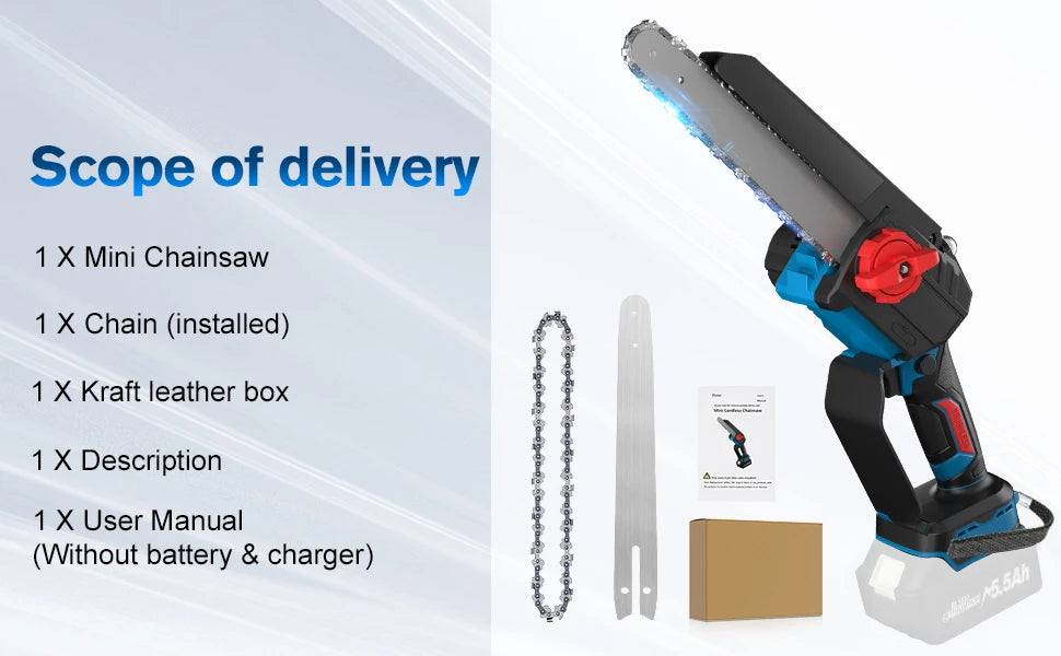 Nananuu 8" Mini Cordless Chainsaw – Brushless Motor for Makita 18V Battery | Wood Cutting Power Tool