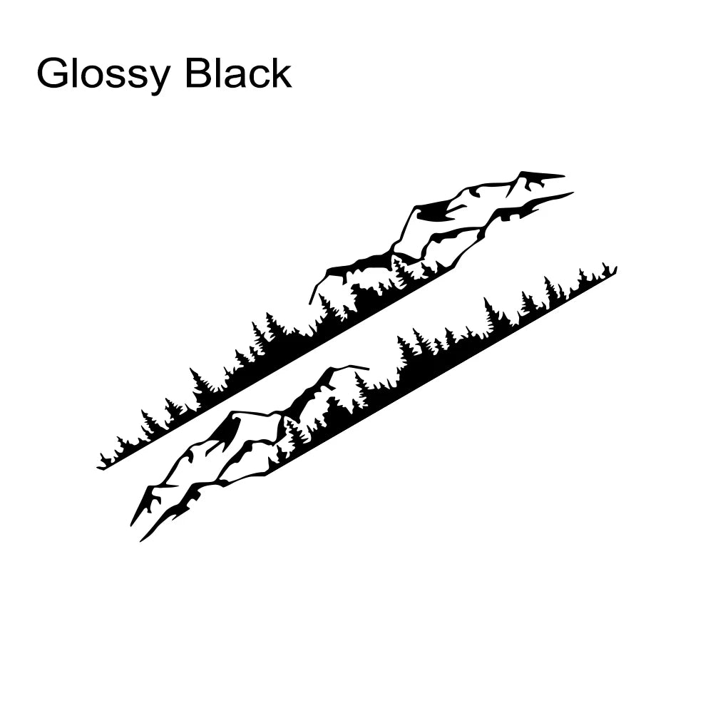 Forest Mountain Range Side Graphic Decal – Vinyl Film Compatible with Ford Bronco 2021 2022 2023