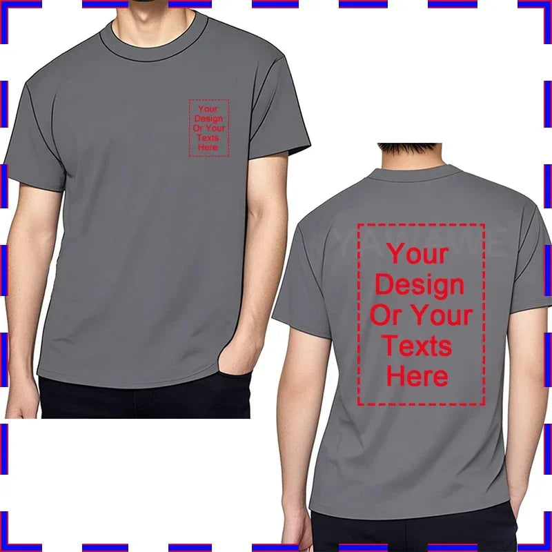 Men's Customizable T-Shirt Crew Neck Comfortable Stylish Fit Personalized Perfect for Men's Designs or Messages Custom T Shirt