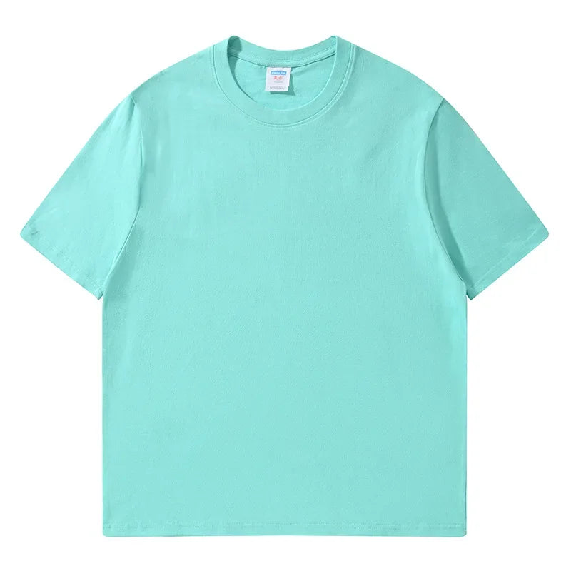 Women's 100% Cotton Loose Tee — Solid O-Neck Short-Sleeve Casual Summer Top