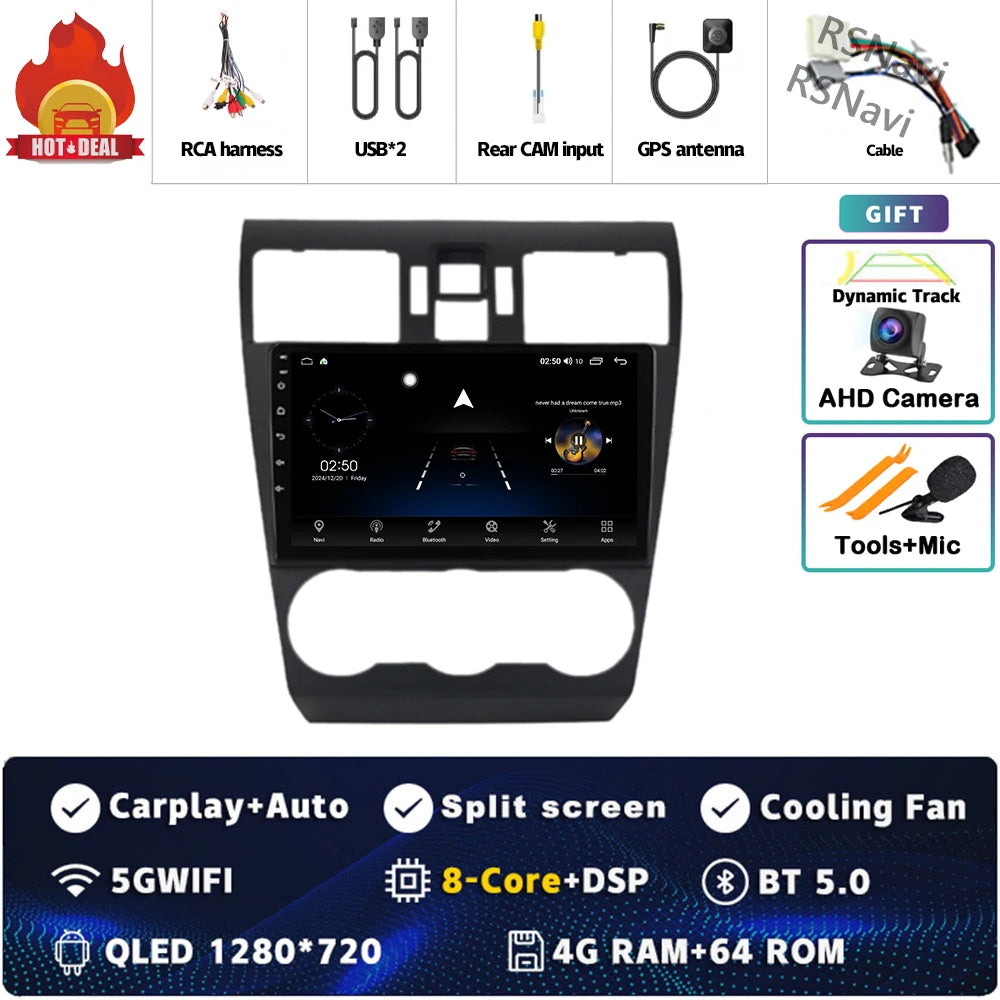 Android 16 For Subaru Forester WRX XV 2012 - 2018 2K QLED Stereo Car Radio Multimedia Video Player GPS 4G CarPlay