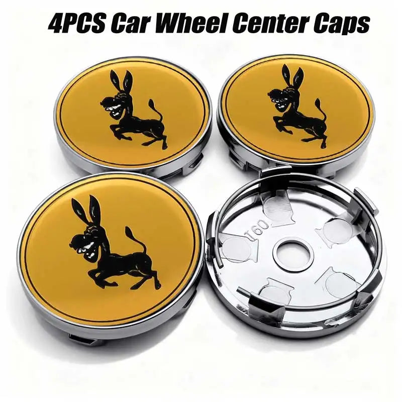 4pcs 56mm 60mm For Funny Donkey Emblem Universal Car Wheel Center Cover Hub Cap Sticker Replacement