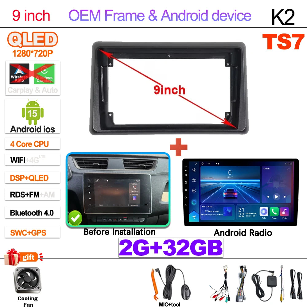 Android Car Stereo for Renault Express (2021–2022) — Wireless CarPlay, Android Auto, GPS, 5G WiFi