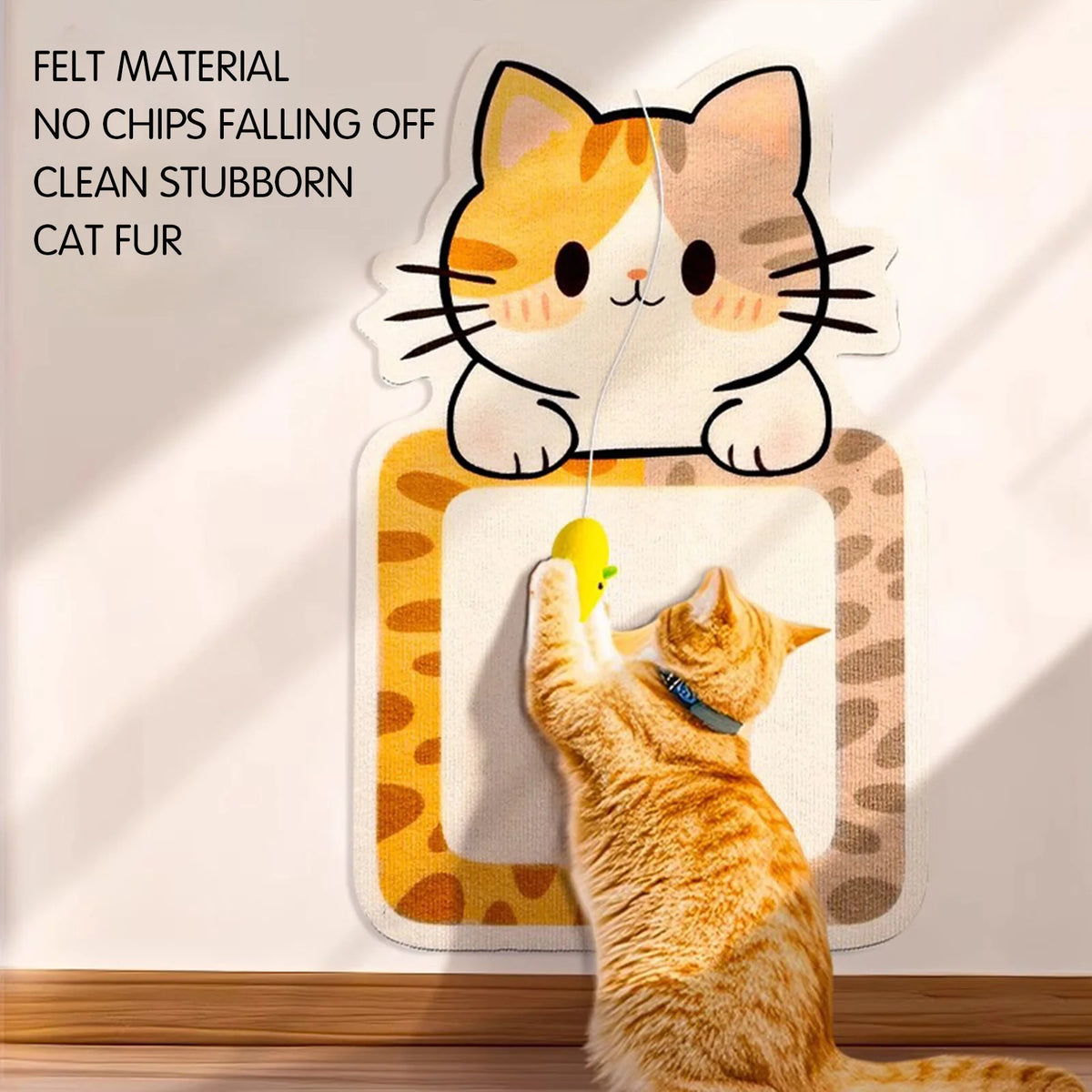 Wall-Mounted Cat Scratcher - Thick Felt Scratch-Resistant Pad – photo 2