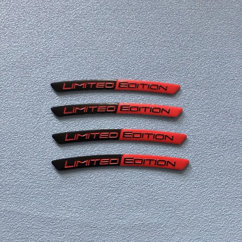 4 Pc Aluminium Alloy Car Hub Stickers, Rim Decorative Strips