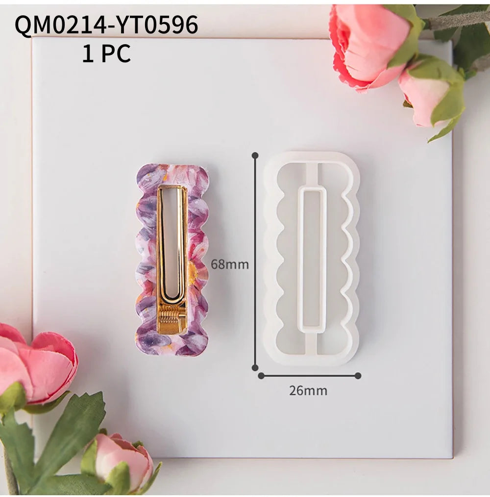 1PC Various Styles Geometric Shape Flower Tile Pattern Polymer Clay Mould Hairpin Embossing Clay Mold Jewelry Making Clay Tools