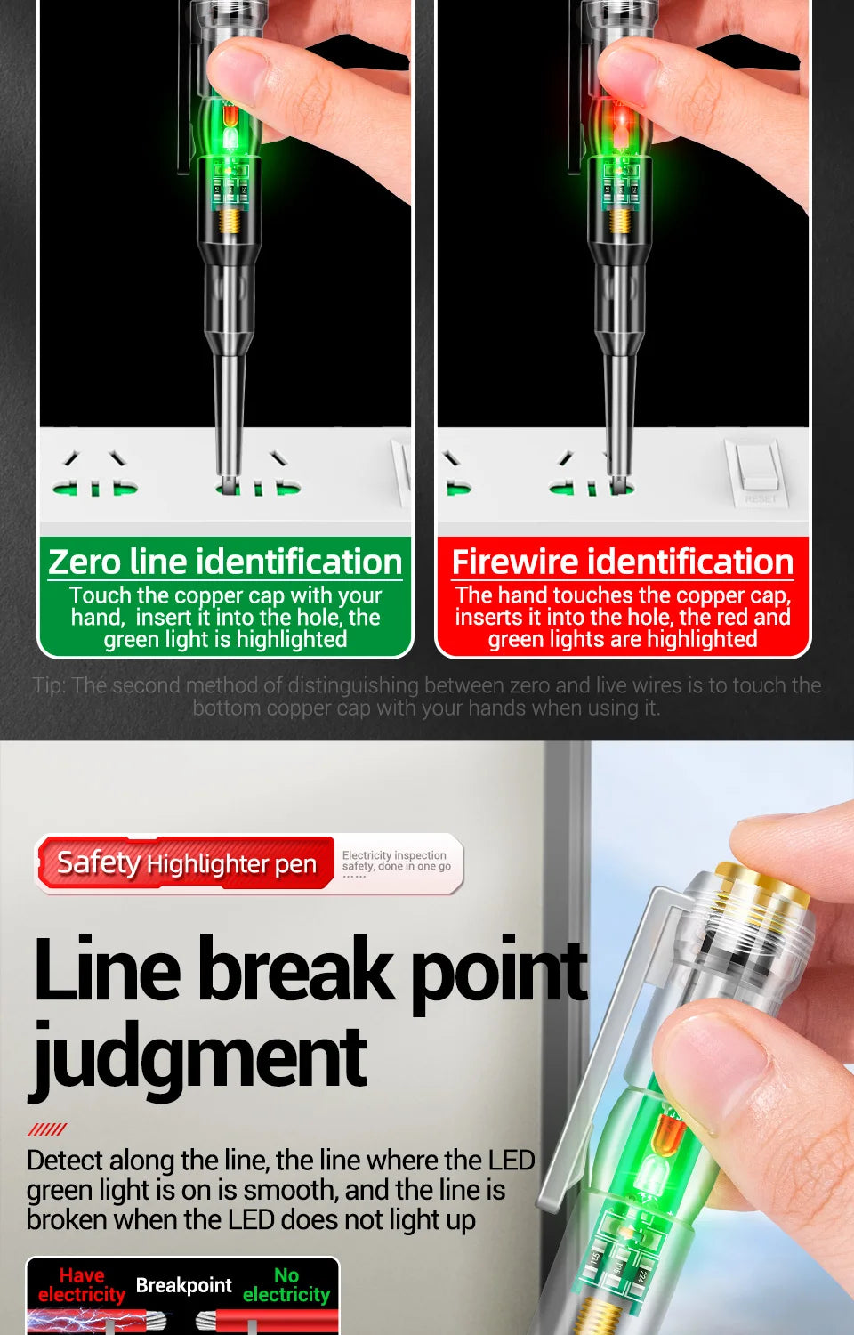 ANENG B12 voltage detector test Pen  Induced Electric Screwdriver Probe Zero Live Wire Detection Sensor household tester