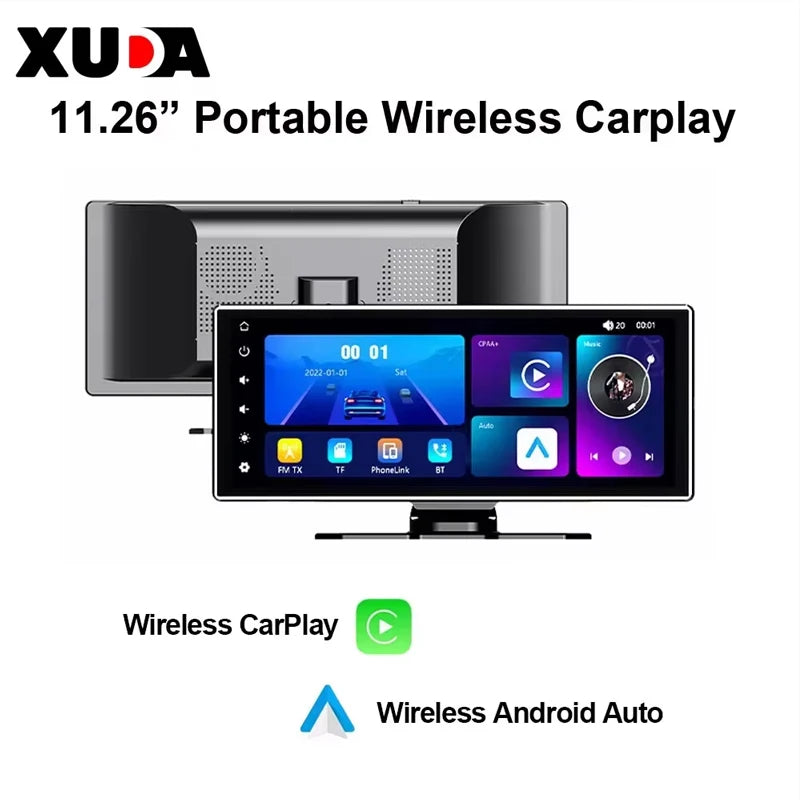 11.26" Universal Portable Wireless CarPlay & Android Auto Screen