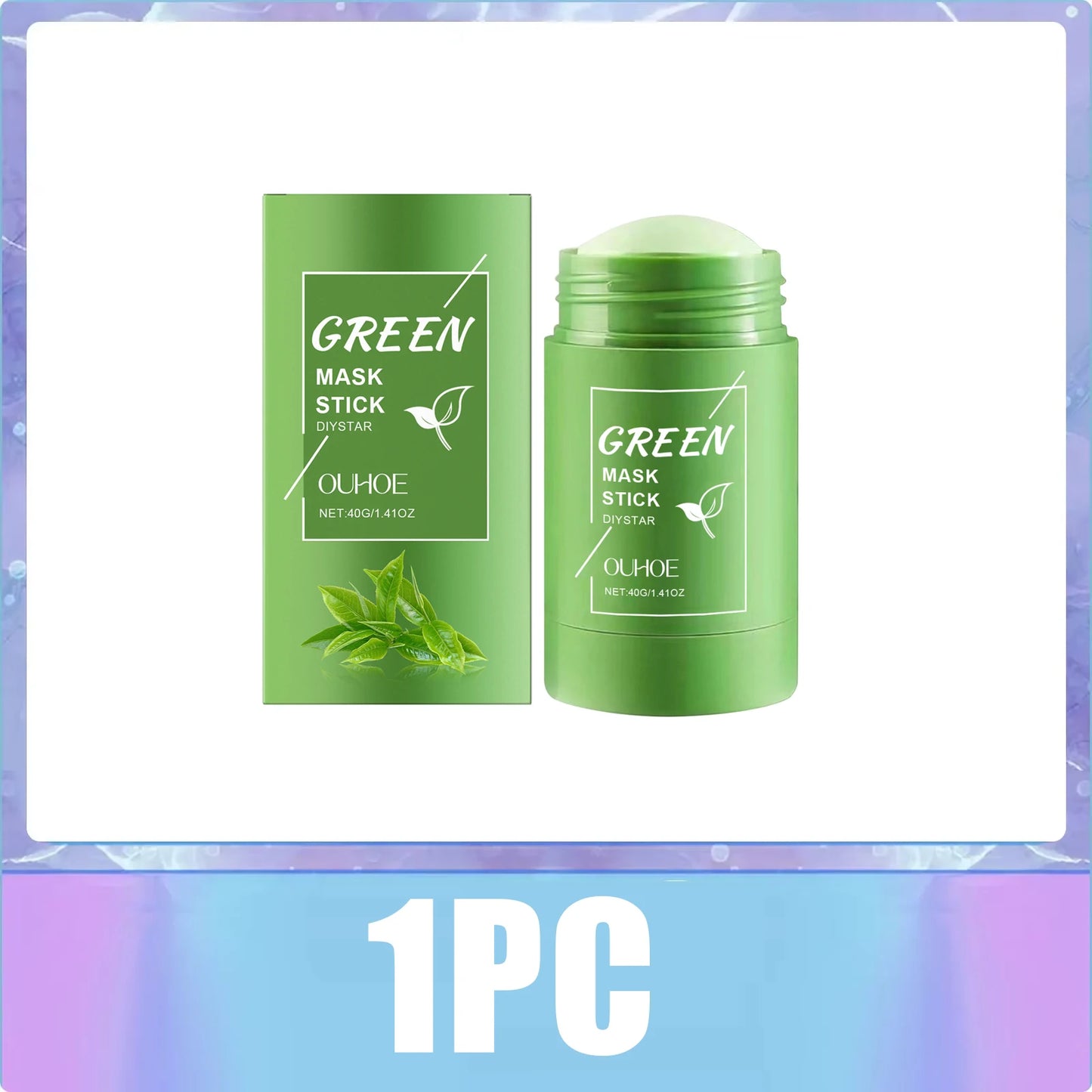 Green Tea Solid Mask Stick Remove Blackhead Shrink Pores Deeply Cleansing Blemish Black Dots Smoothing Moisturizing Facial Mask