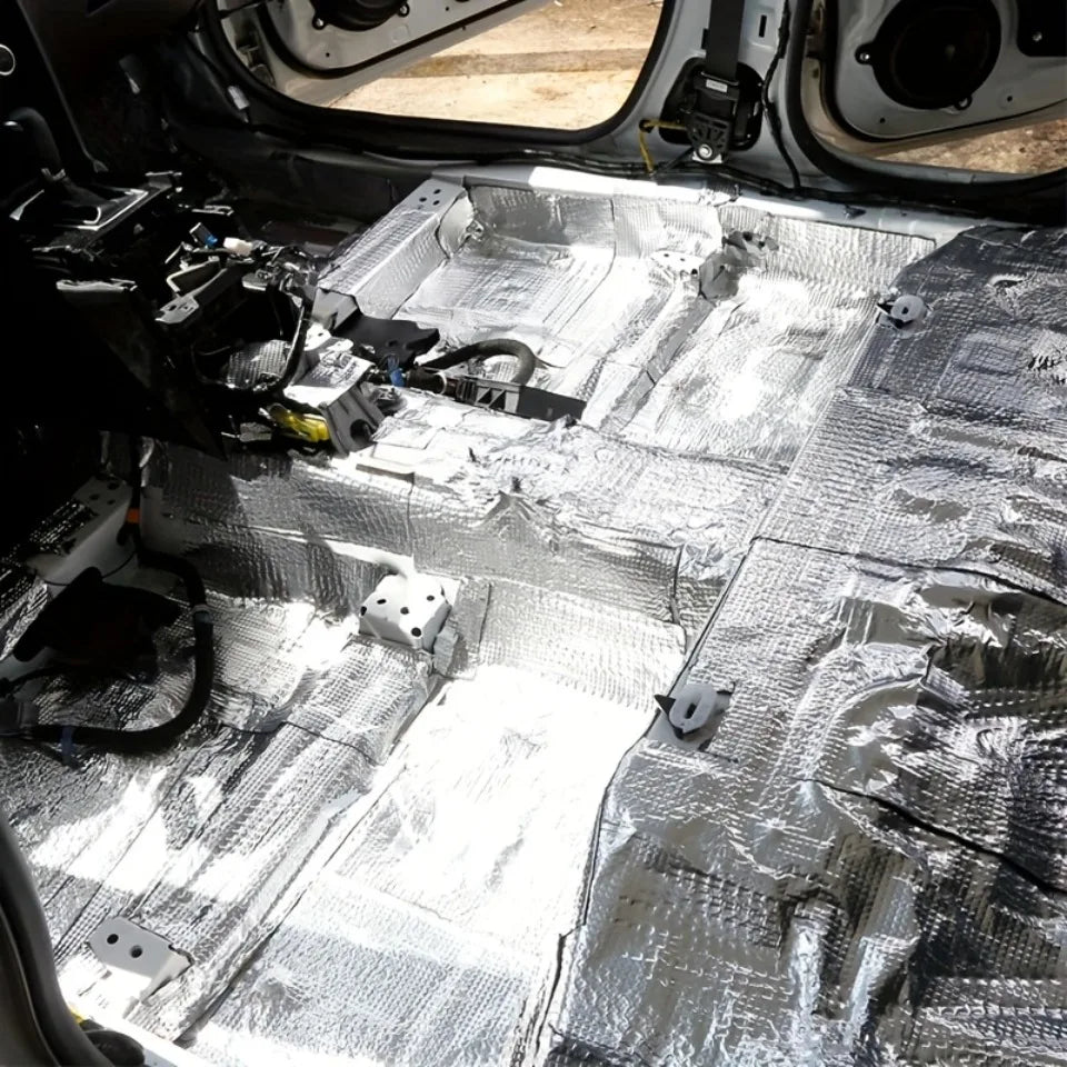 Self-Adhesive Aluminum Foil Insulation Roll Heatproof Soundproof and Noise Reduction for Car RV Foam Floor Roof Pipe Insulation