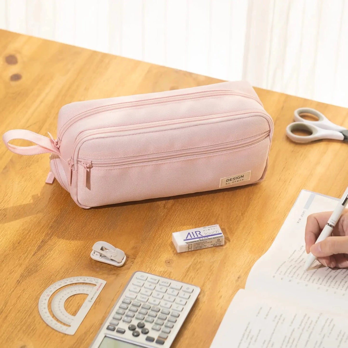 Large-Capacity Zippered Pencil Case Portable Multi-Compartment Pencil Pouch Waterproof and Durable Stationery Storage