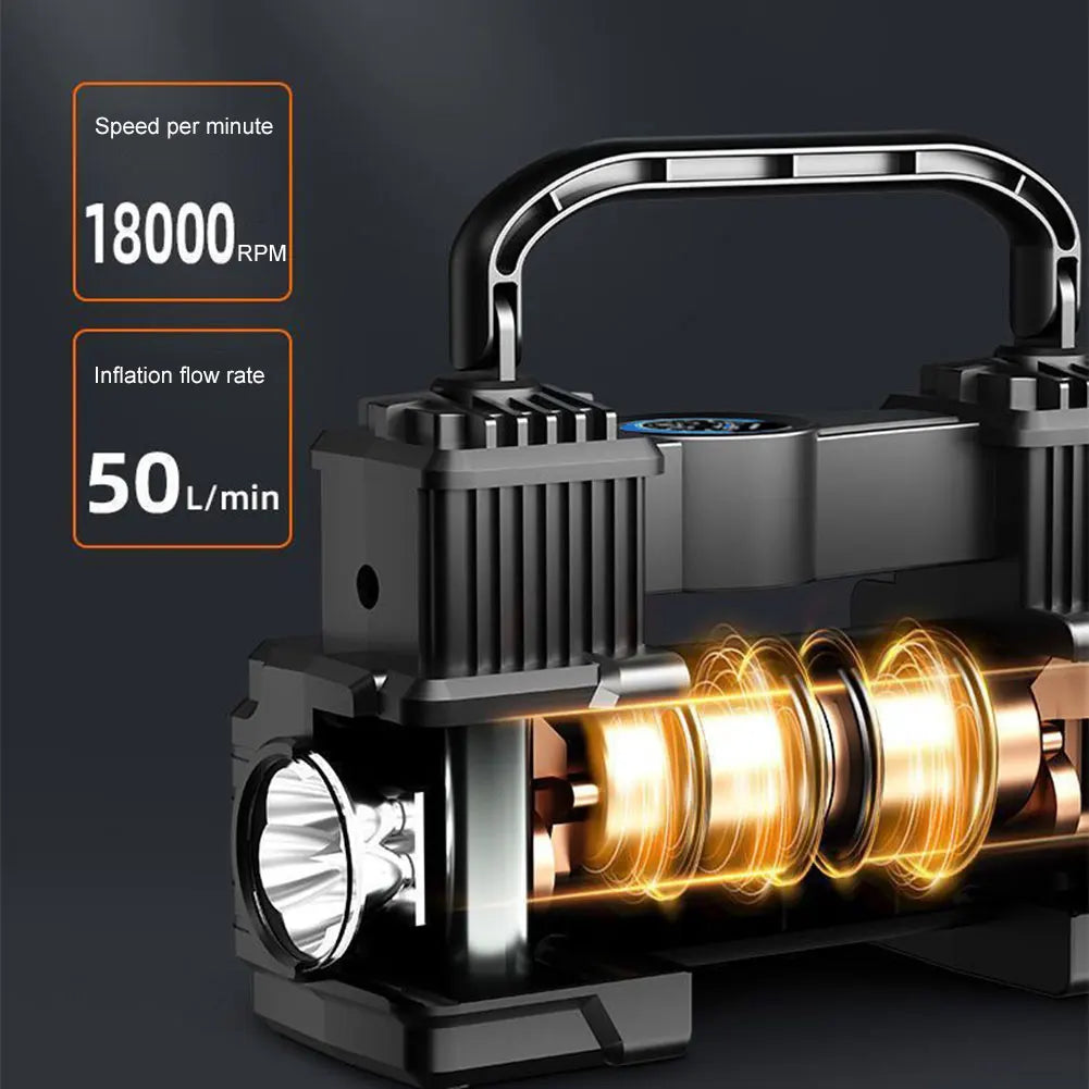 Car Tire Pump Auto Air Compressor Digital Display 12V Electric Car Tire Inflator with LED Light Vacuum Tire Pump for All Vehicle