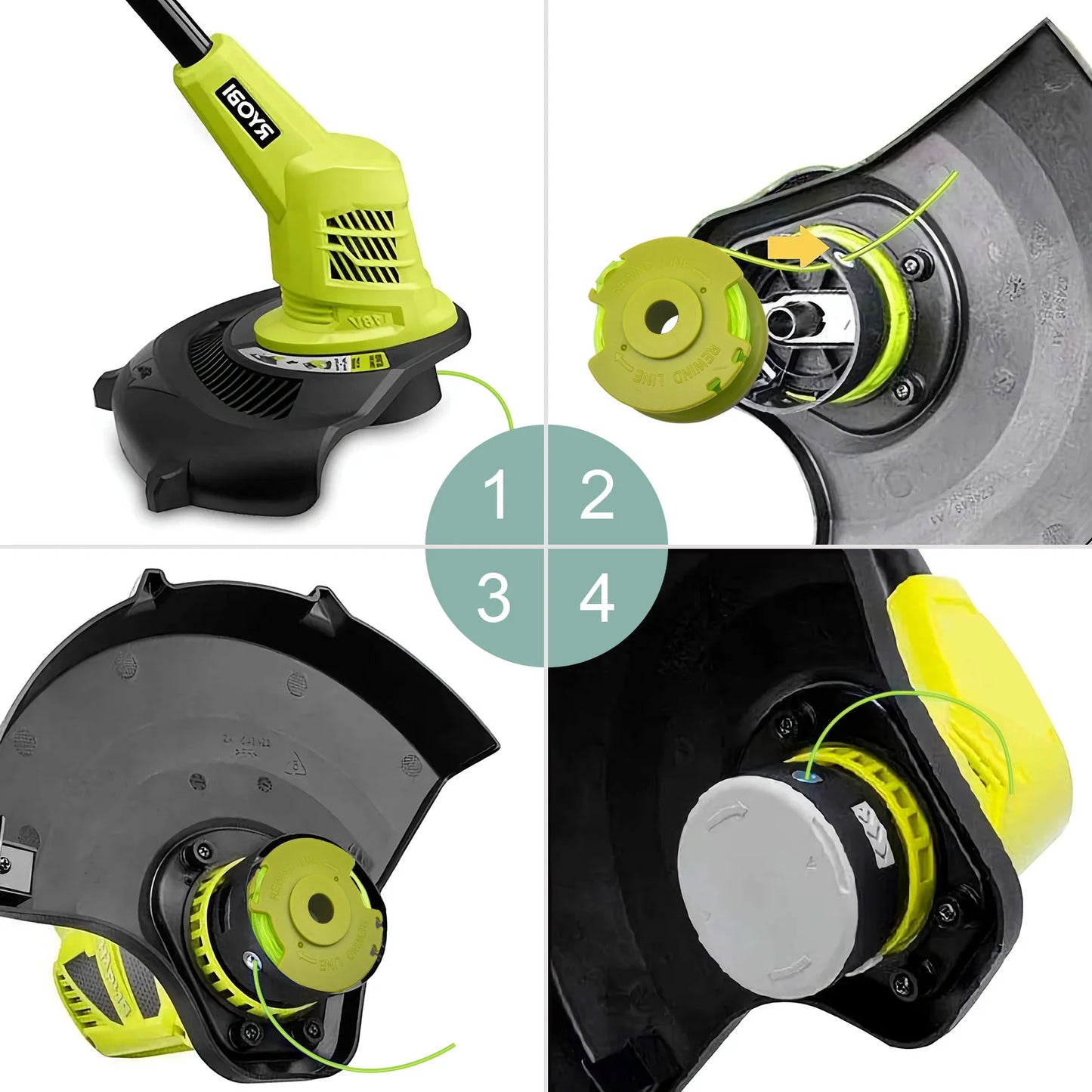 TSES 5~20Pcs Trimmer Spool Line, Nylon String Trimmer Line Rope Strimmer Line Weed Whacker Head with Ryobi One Plus+ 18v 24v 40v