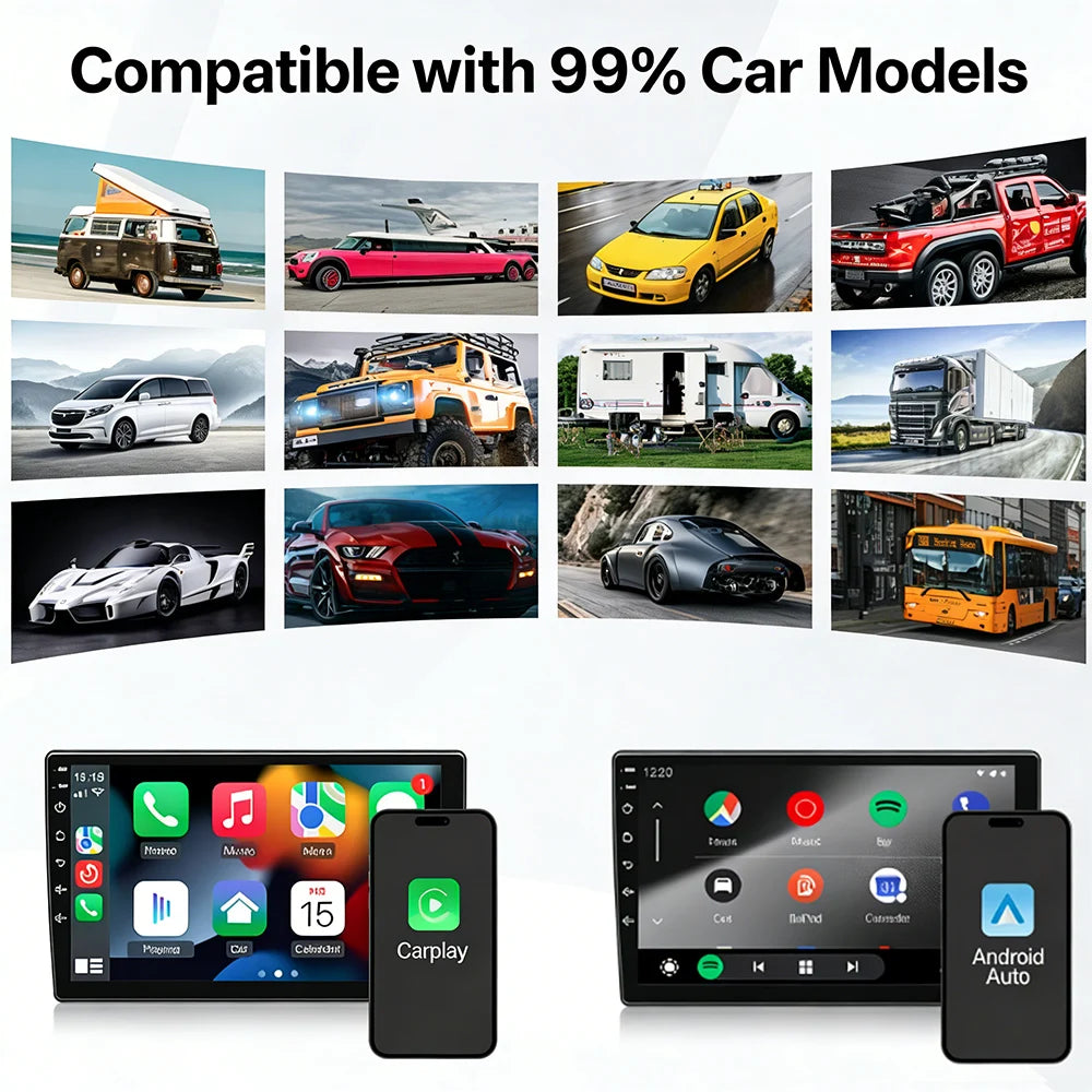 Wireless CarPlay Adapter 2026 Upgraded for iOS & Android Auto，Mini Size Wired to Wireless CarPlay, Plug & Play, Car Play Adapter
