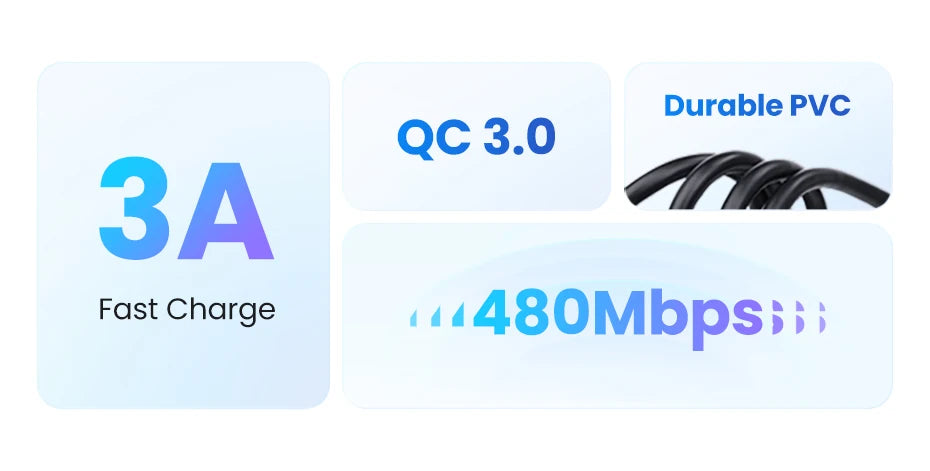 UGREEN USB C Cable Type C Cable for iPhone 17 16 Samsung S25 S24 Xiaomi USB C Data Charging Cable USB 3A Fast Charging USB Cable