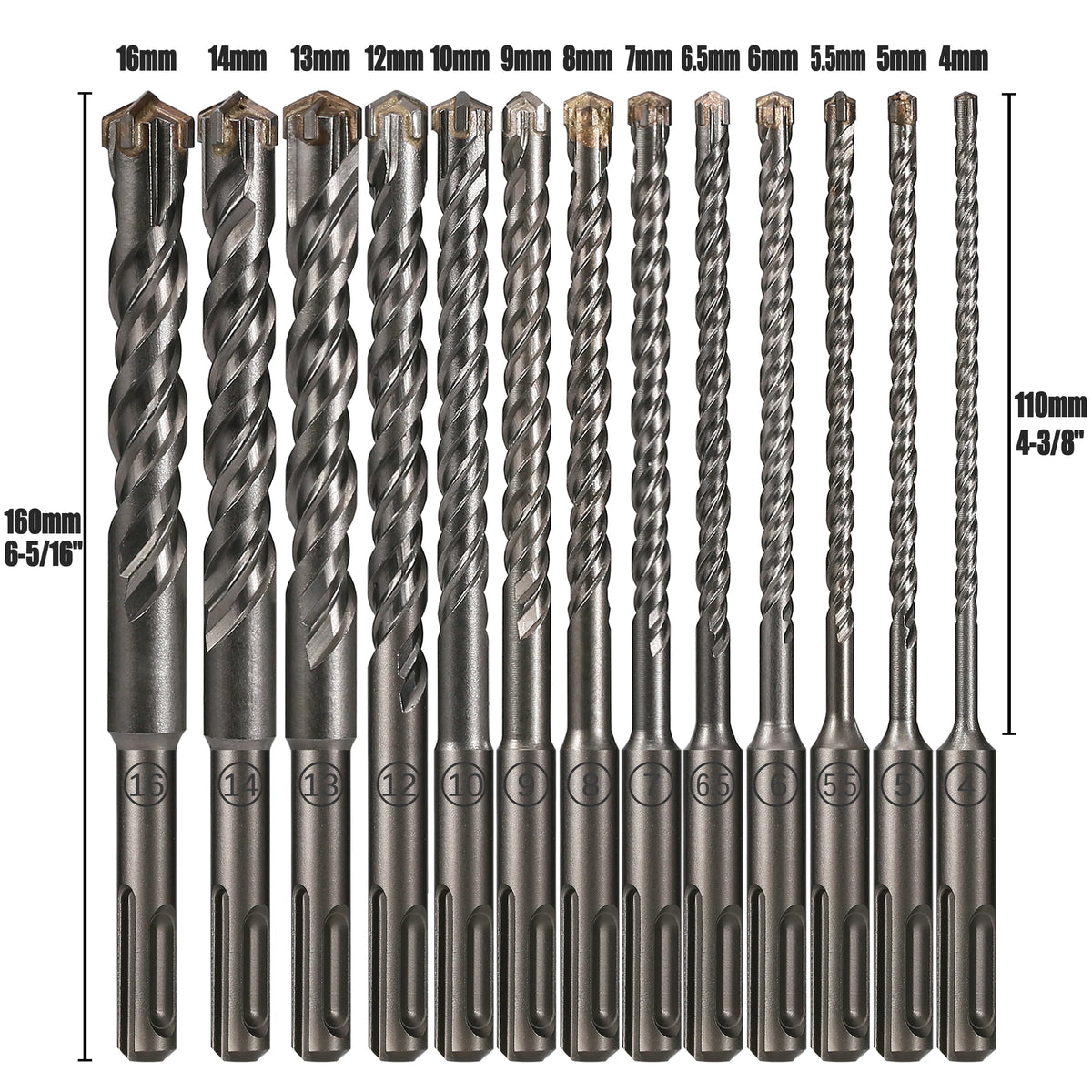SDS Plus Cross Cutter Hammer Drill Bit 5-16mm, 160mm Masonry