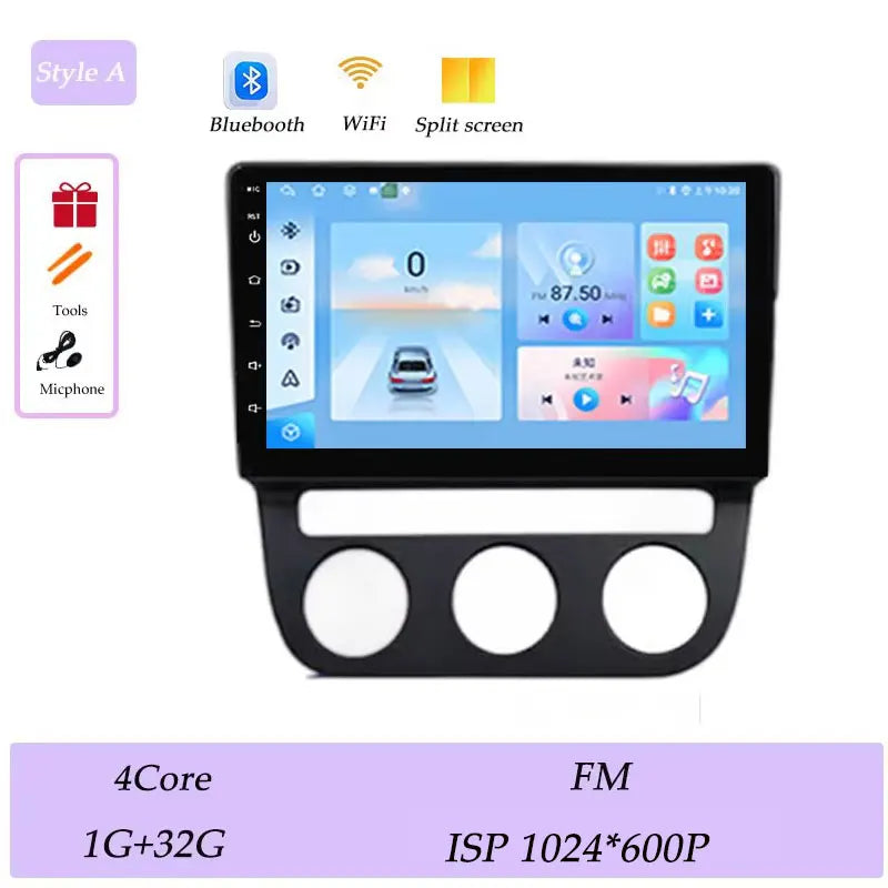 Android Car Stereo for VW Golf Mk5, Jetta GLI, Rabbit 1K (2006–2010) — CarPlay, GPS, DSP, Split Screen