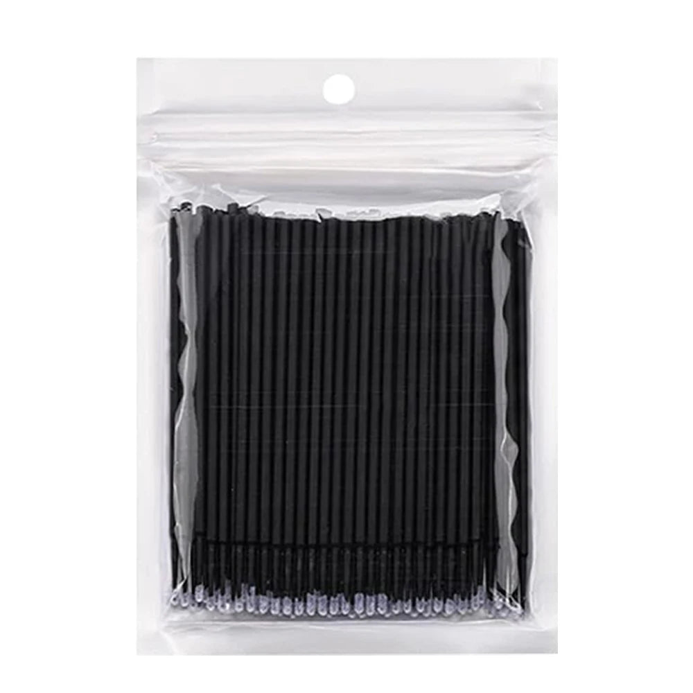 MMAlto 100pcs Eyelash Cleaning Microbrushes – Micro Cotton Swab Makeup Remover & Lash Extension Cleaning Tool | 14 Colors