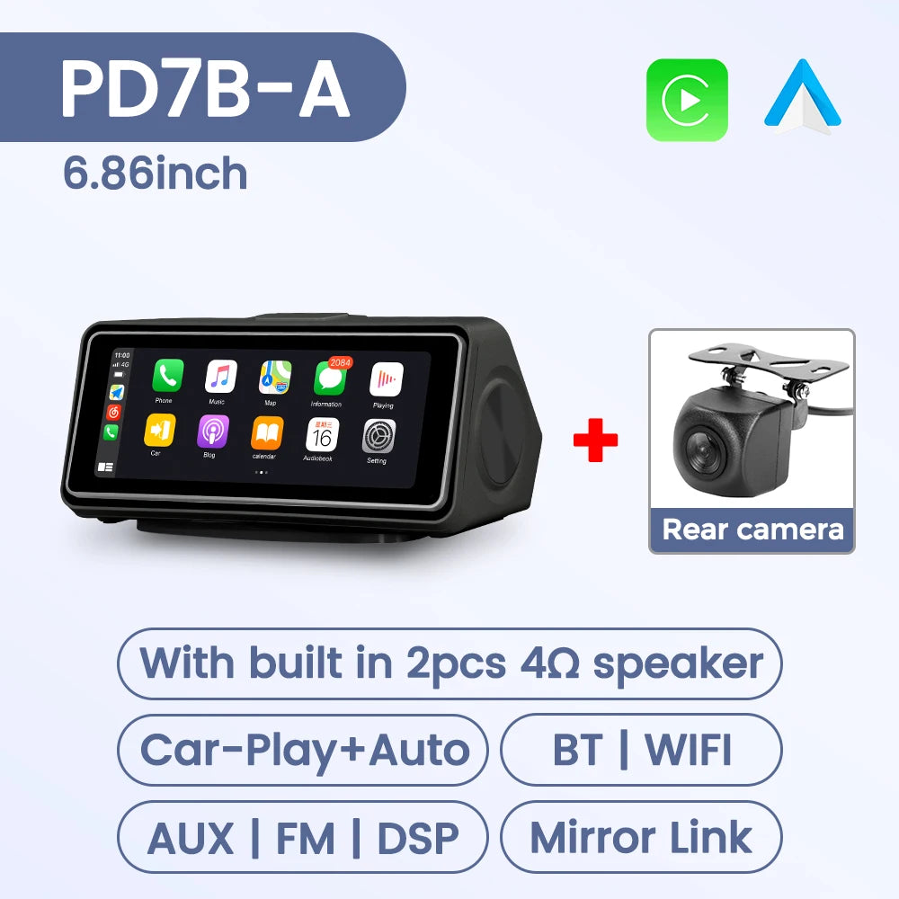 MEKEDE 6.86" Universal Car Stereo — Wireless CarPlay, Android Auto, MP5 Player, DSP, Bluetooth, FM/AUX