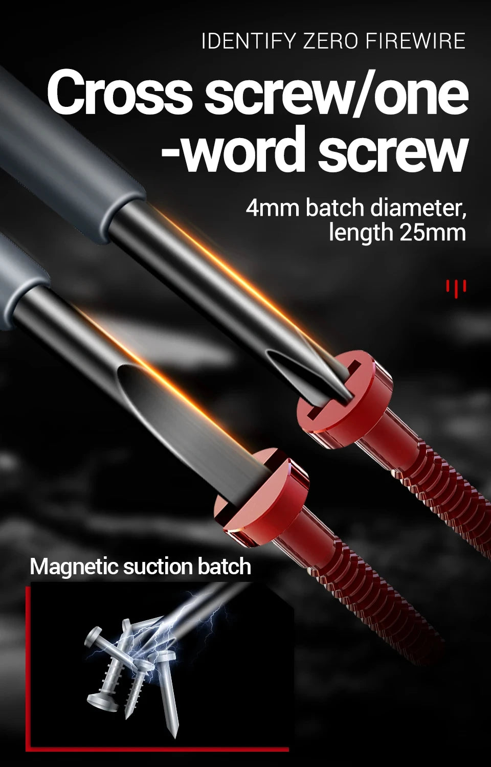 Multifunctional Electrician Test Screwdriver AC Non-contact Induction Test Pen Voltage Tester 70-600V Red Green Induction Lights, tool