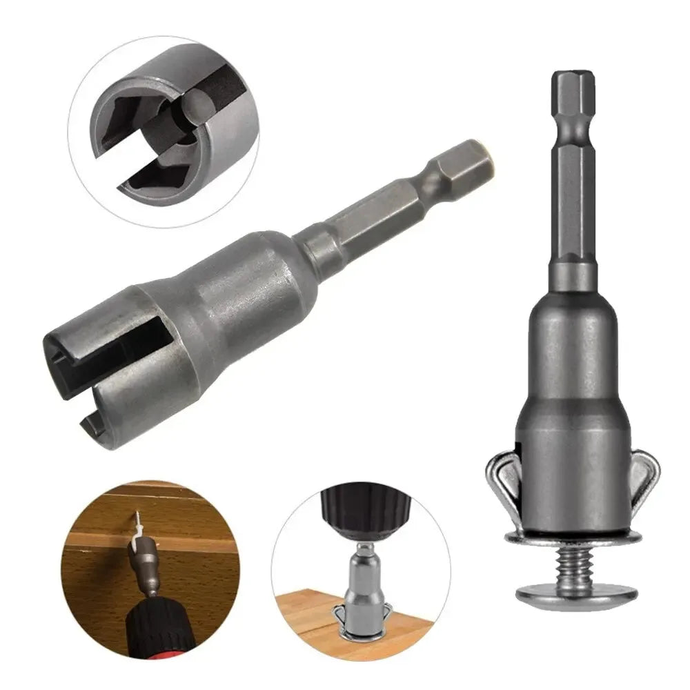 80/65mm 1/4” Hex Shank Wing Nut Driver Set Slot Wing Nuts Drill Bit Socket Wrenches Powerful Socket Inner Hexagonal Wrench