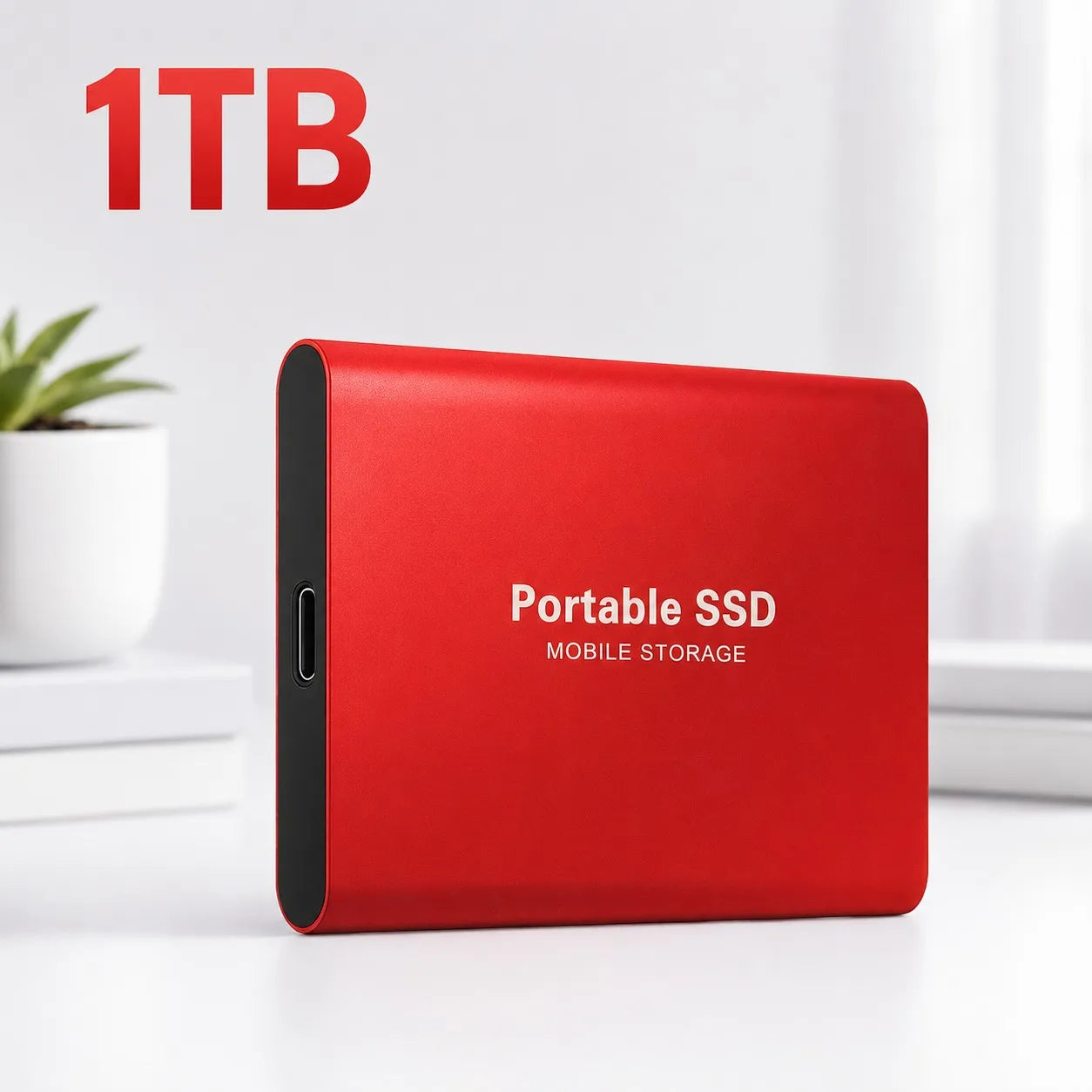 1TB Portable SSD — Slim High-Speed External Solid State Drive