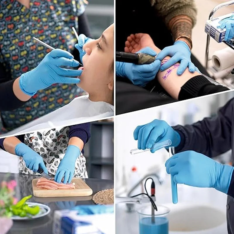 100-Pack Nitrile Disposable Gloves – Durable Puncture-Resistant Kitchen Gloves for Cooking, Cleaning, Food Handling & More | Size M | 21x11cm