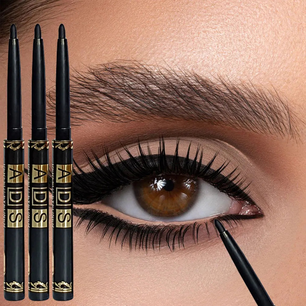 Davis Waterproof Black Eyeliner Pencil – Long-Lasting, Smudge-Proof & Sweat-Resistant | Bold Eye Makeup | Set of 3 or 9