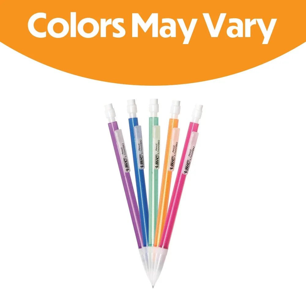 Mechanical Pencils No. 2, 0.7 mm Lead, Pre-Sharpened, 24 Count, Back to School Supplies, Xtra Sparkle, Assorted Barrel Colors