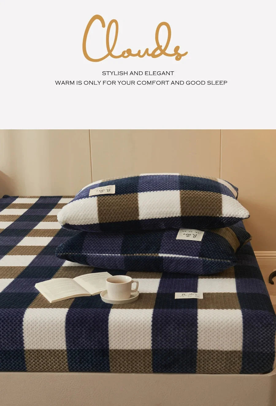Winter warm coral fleece fitted sheet elastic mattress cover 150x200 fluffy plush bed linen luxury double bed king size