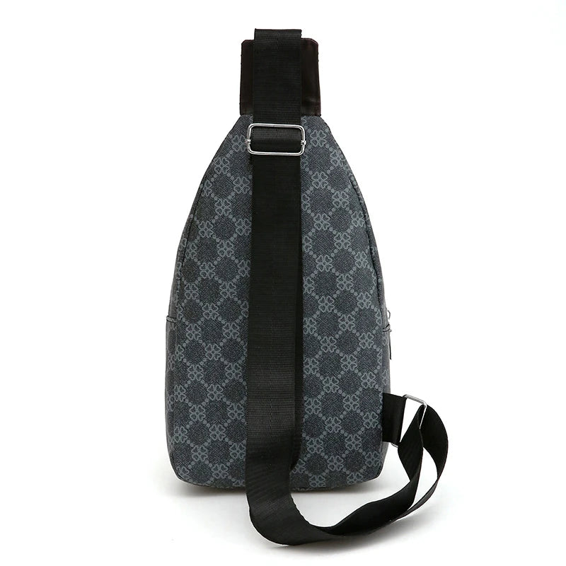 Men's Multifunction Messenger Bag Shoulder Cloth Chest Bags Crossbody Casual Handbag with Earphone Hole
