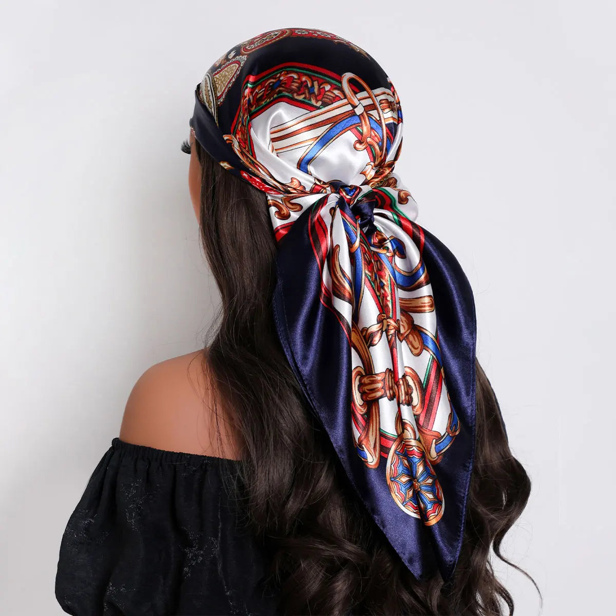 Women's Silky Satin Bandana Scarf - Bright Solid Color Square - photo 6