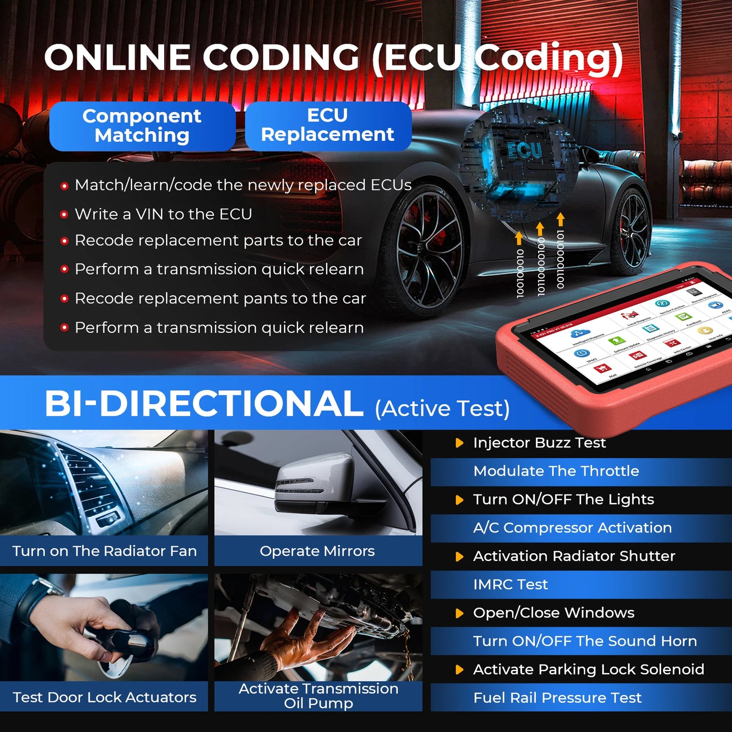 LAUNCH X431 PROS V5.0 Diagnostic Tools OBD2/OBD1 Car Scanner PROS V Diagnostic Tool All System Automotive Tool ECU Coding