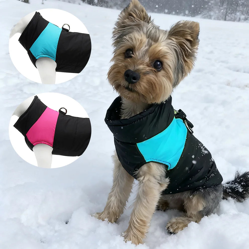 Warm Winter Dog Jacket For Winter Padded Pet Vest Coat For Small Large Dogs Waterproof Pets Clothes With D-ring Golden Retriever