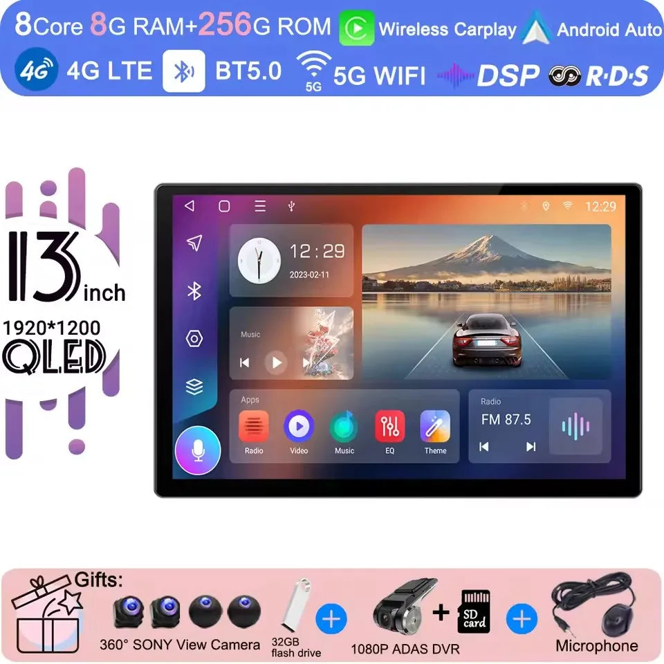 13 inch Android 15 Carplay Auto Car Radio Multimedia For  Chevrolet Silverado 3 GMTK2 2014 2015 2016  2017 2018 Autoradio