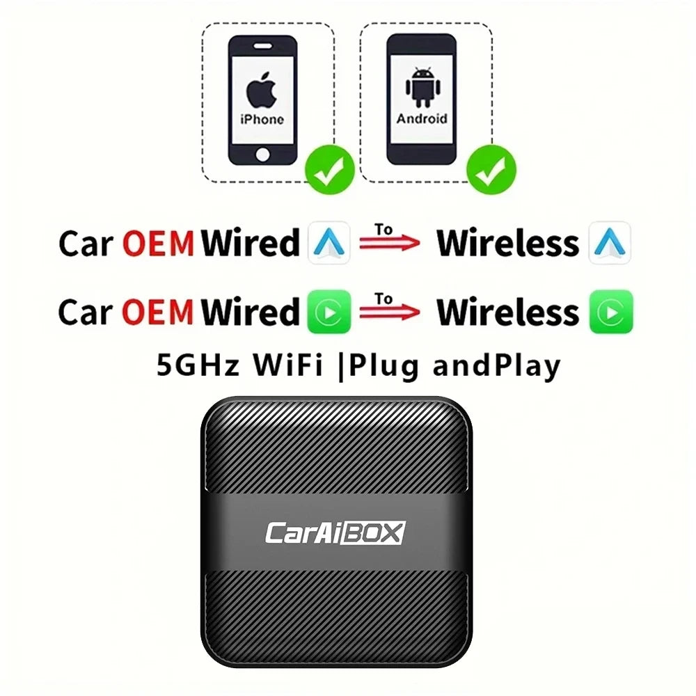 2-in-1 Wireless CarPlay & Android Auto Box Adapter