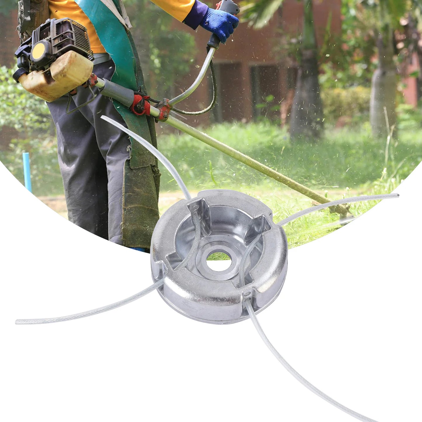 Lawn Mower Replacement Parts 1pc Universal Aluminum Alloy Lawn Mower Head with Nylon Steel Lawn Mowing Line.