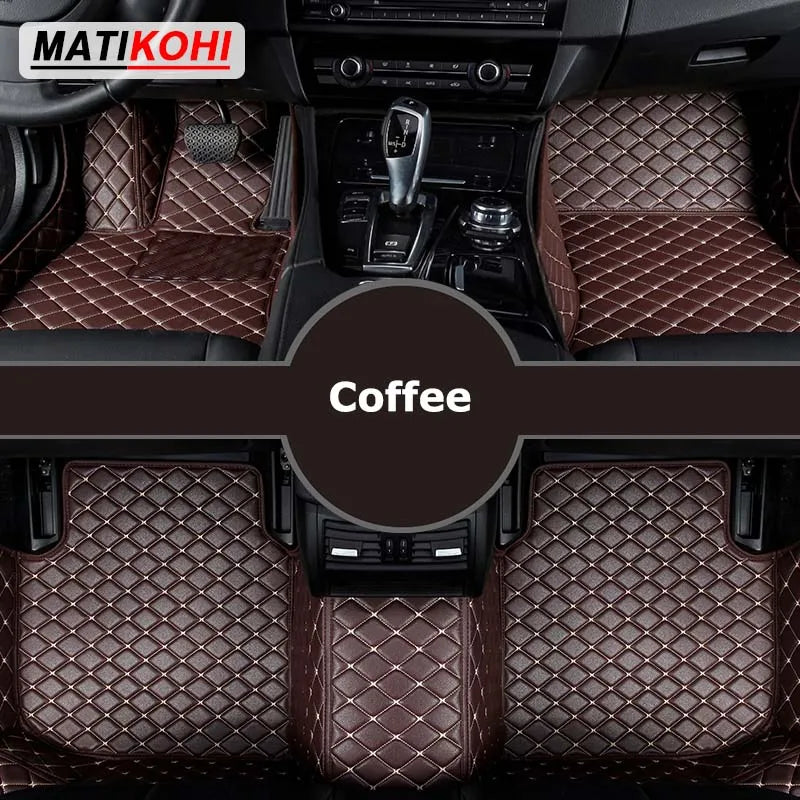 Custom-Fit Leather Car Floor Mats for Ford F-150 2009–2023 (Full Set)