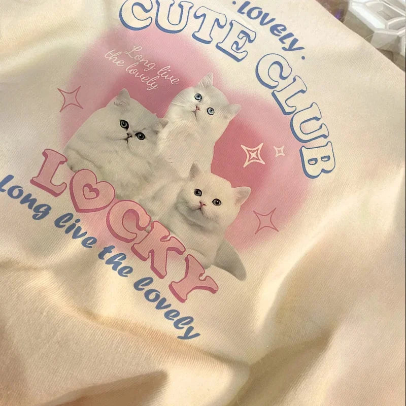 Summer Short Sleeve Women's Cute Sweet Casual T-shirt Japanese Casual Style Short Sleeve T-shirt Young Student Fashion T-shirt