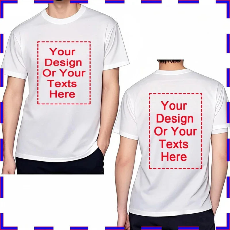 Men's Customizable T-Shirt Crew Neck Comfortable Stylish Fit Personalized Perfect for Men's Designs or Messages Custom T Shirt